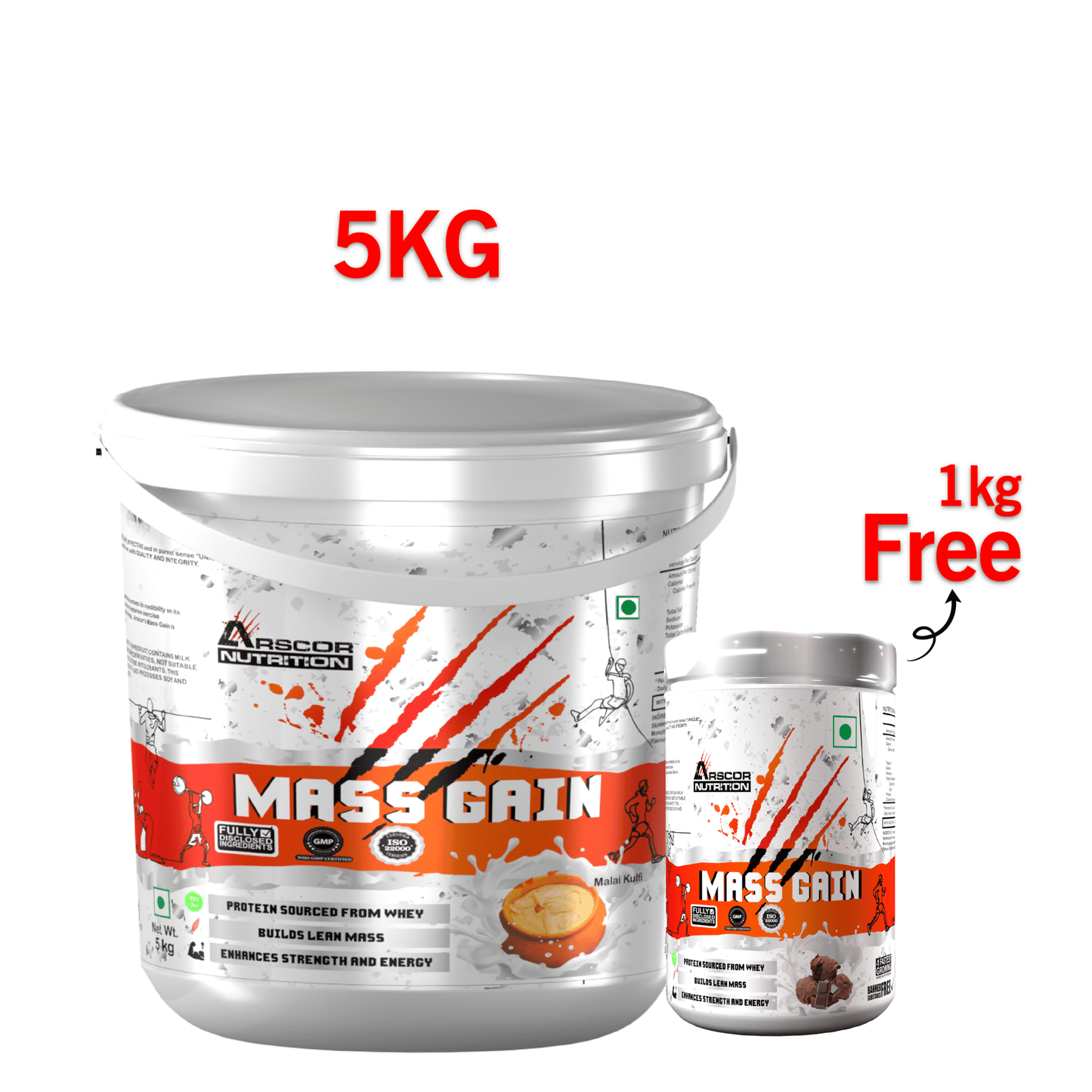 Arscor's Mass Gain Powder | Lean Protein Muscle Mass Gainer With L - Glutamine & Digestive Enzymes - Arscor Nutrition - 