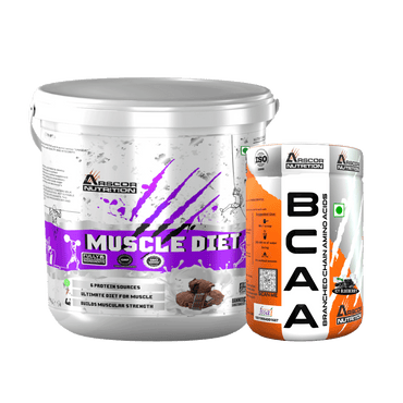 Muscle Diet (4kg) High calorie mass gainer powder for rapid weight gain Plus FREE BCAA 300g for Ultimate Recovery