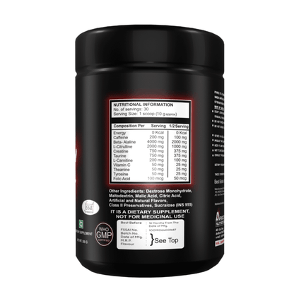 Arscor's Purge Pre-workout Energy Drink with Caffeine, Citrulline, Beta-Alanine