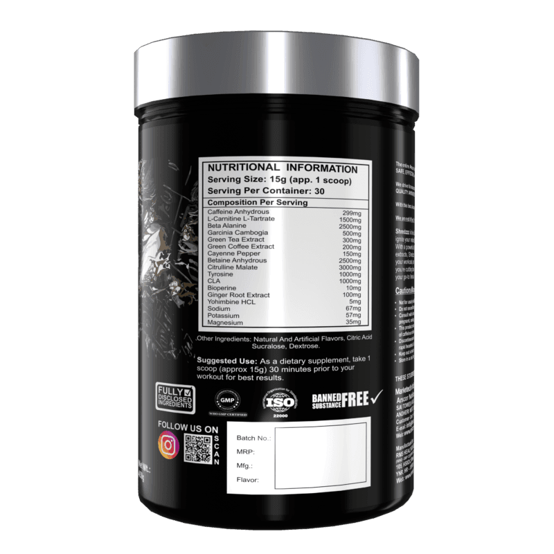SHREDZZZ – Thermogenic Fat Burner + Pre-Workout Powder