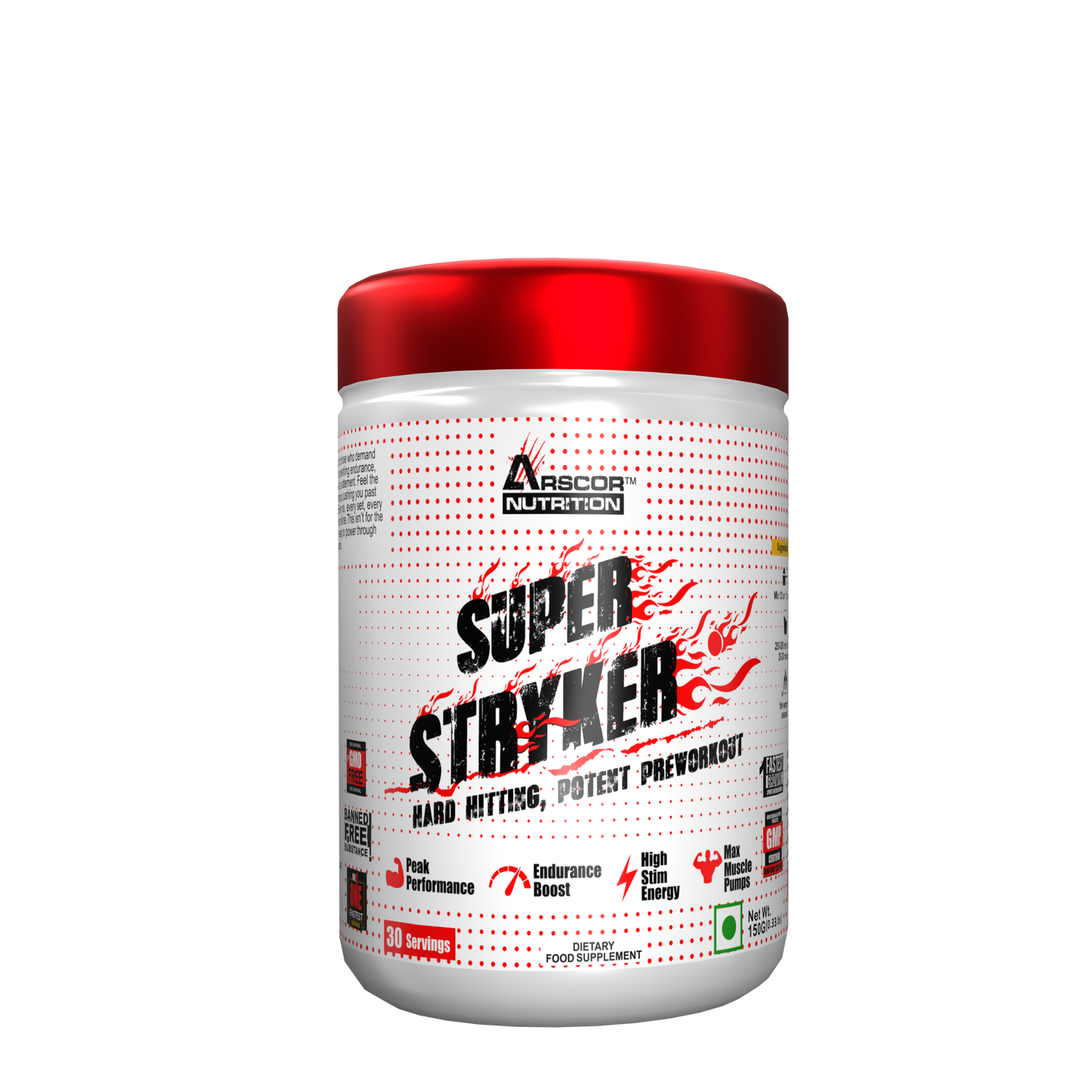 Arscor Super Stryker Pre Workout Supplement for Intense Energy, Focus & Muscle Pumps