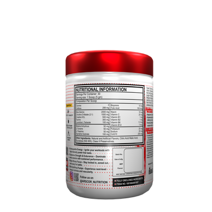Arscor Super Stryker Pre Workout Supplement for Intense Energy, Focus & Muscle Pumps