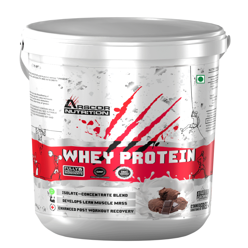 Arscor's Whey Protein | 24g Blend of Whey Isolate & Concentrate | Fast Absorbing for Lean Muscle Growth & Recovery
