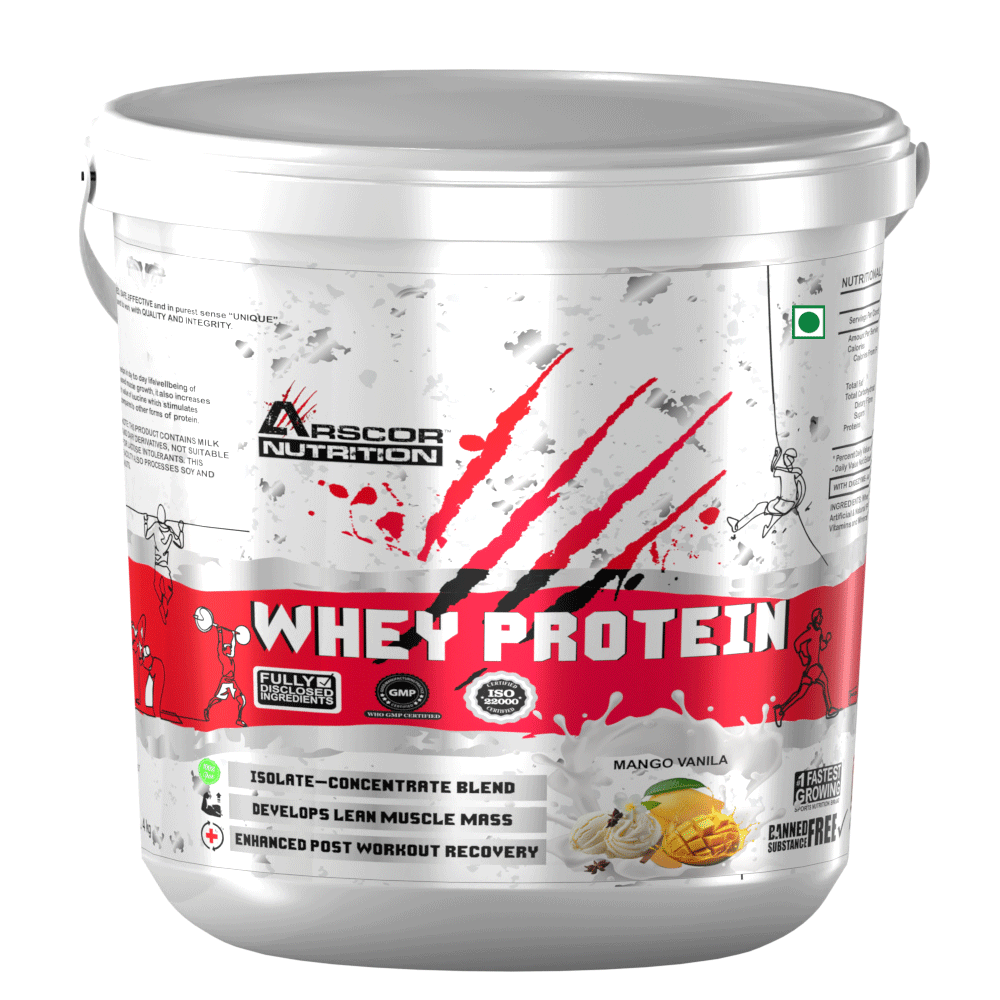 Arscor's Whey Protein | 24g Blend of Whey Isolate & Concentrate | Fast Absorbing for Lean Muscle Growth & Recovery
