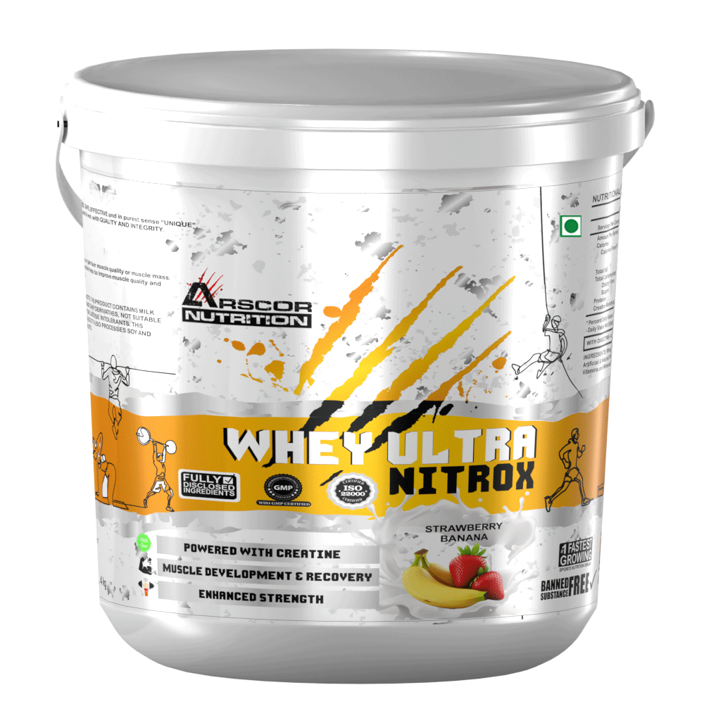 Whey Ultra Nitrox by Arscor Nutrition | 24g Whey Protein + 2g Creatine Monohydrate | Lean Muscle, Strength & Recovery
