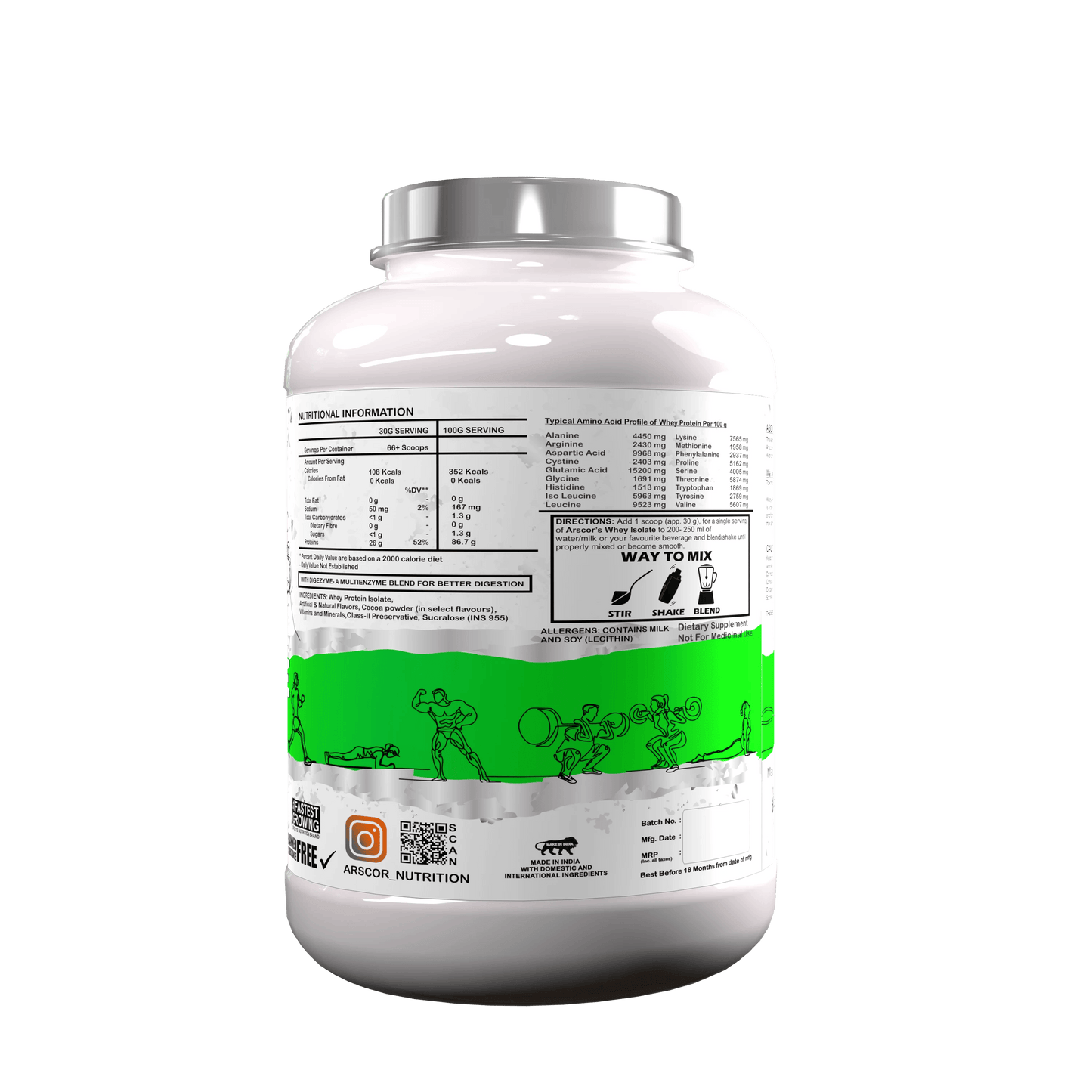 Whey Isolate Protein Powder | 26g Protein | Ultra-Pure, Fast-Absorbing Whey Protein Isolate | Ideal for Muscle Growth & Recovery