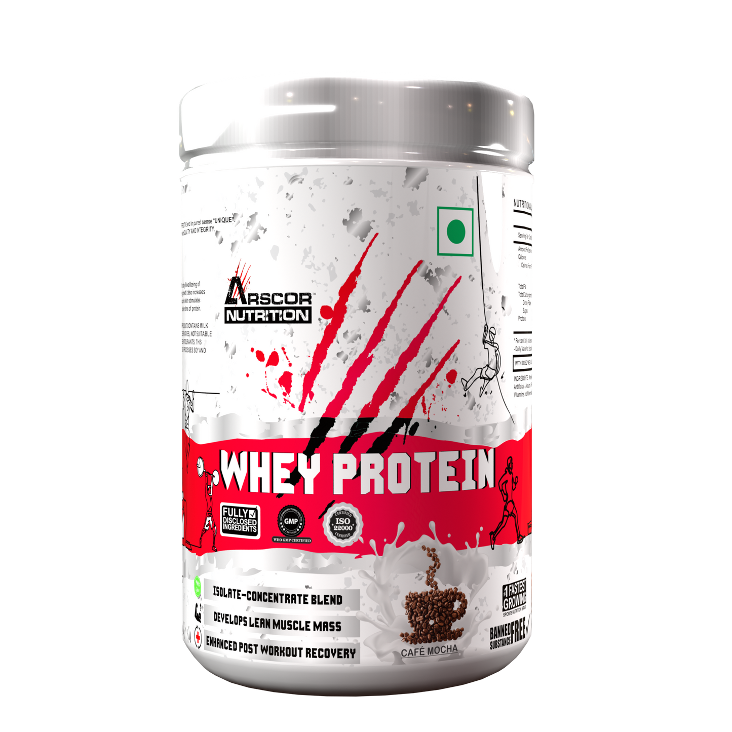 Arscor's Whey Protein | 24g Blend of Whey Isolate & Concentrate | Fast Absorbing for Lean Muscle Growth & Recovery
