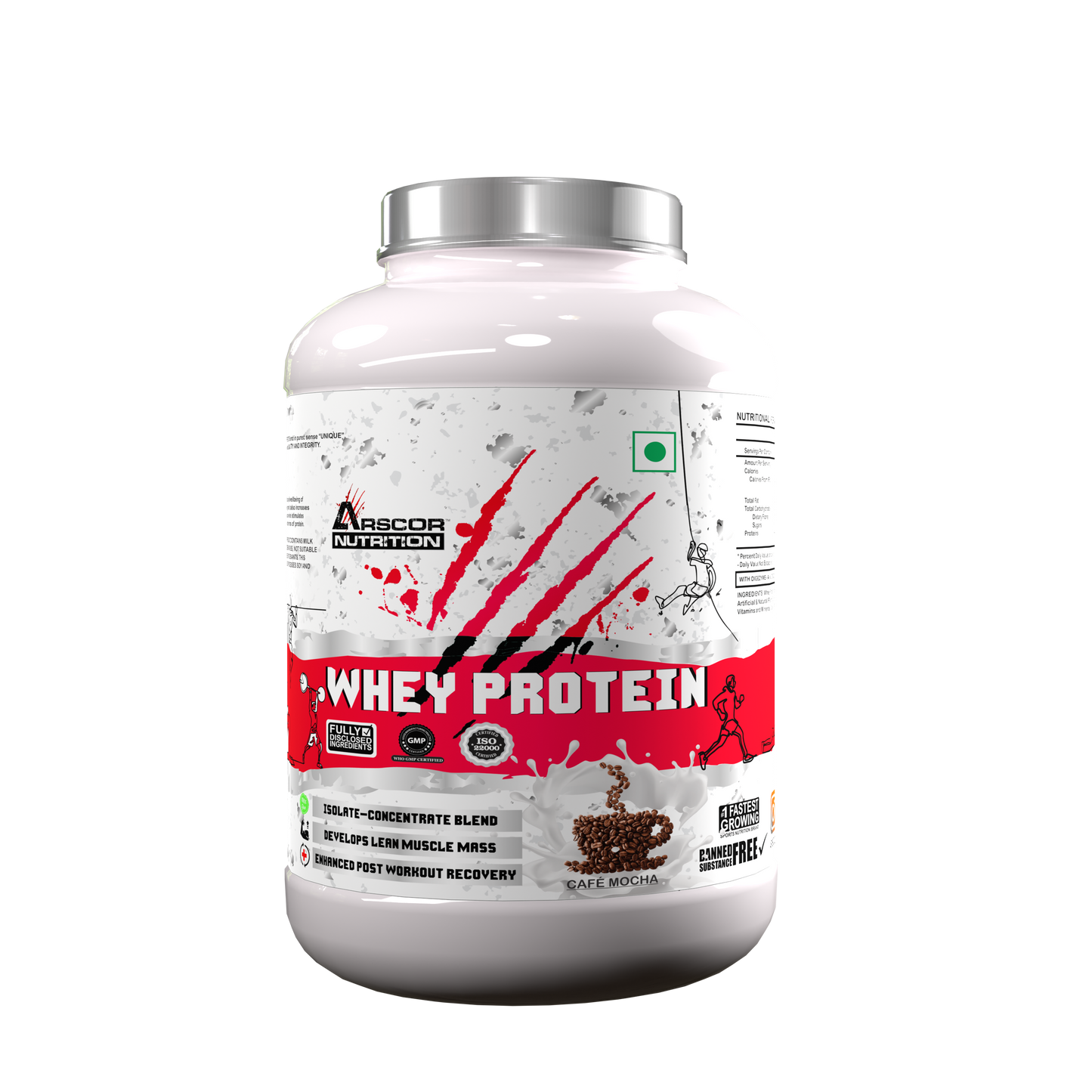 Arscor's Whey Protein | 24g Blend of Whey Isolate & Concentrate | Fast Absorbing for Lean Muscle Growth & Recovery