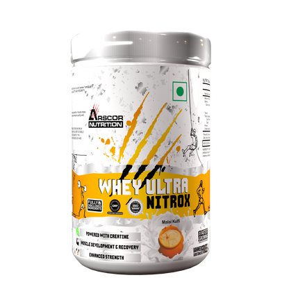 Whey Ultra Nitrox by Arscor Nutrition | 24g Whey Protein + 2g Creatine Monohydrate | Lean Muscle, Strength & Recovery