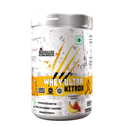 Whey Ultra Nitrox by Arscor Nutrition | 24g Whey Protein + 2g Creatine Monohydrate | Lean Muscle, Strength & Recovery