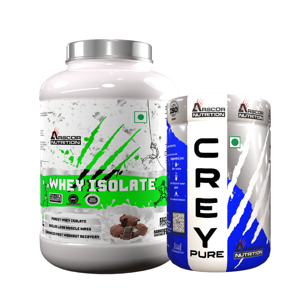 Whey Isolate (2kg) Plus Free Creypure (150gm) –Ultra - Pure High - Protein Formula for Lean Muscle | 100% Pure Creatine Monohydrate Powder - Arscor Nutrition - 