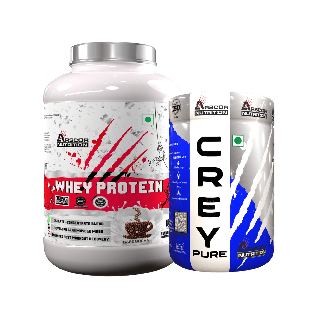 Whey Protein (2kg) Plus FREE Creypure (150g) - Premium Fast - Absorbing Protein for Muscle Growth | 100% Pure Creatine Monohydrate Powder - Arscor Nutrition - 