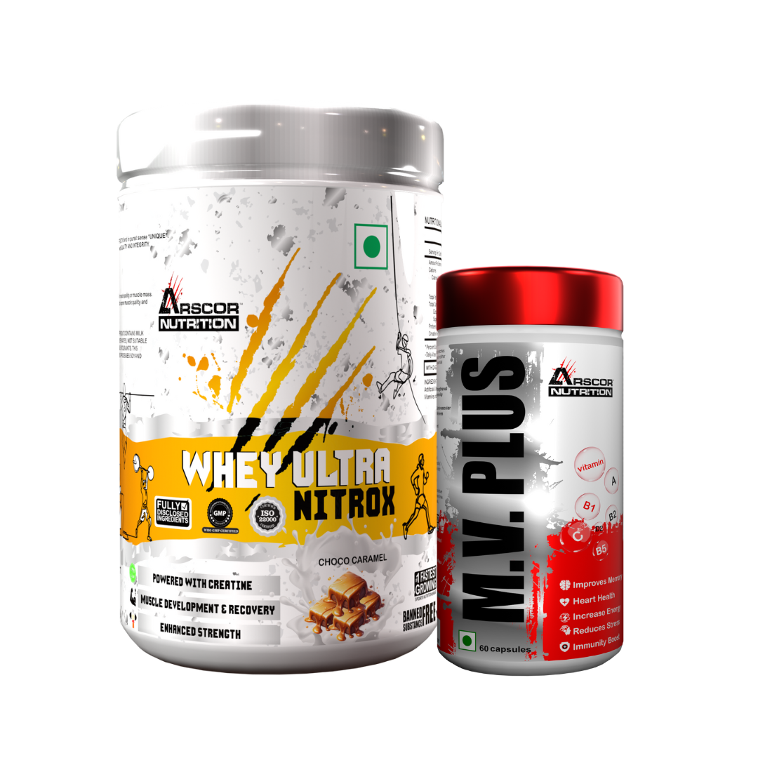 Whey Ultra Nitrox (1kg) Plus Free MV Plus (60caps) – Advanced Whey Protein for Muscle Growth | Advanced Performance Multivitamin for Men & Women