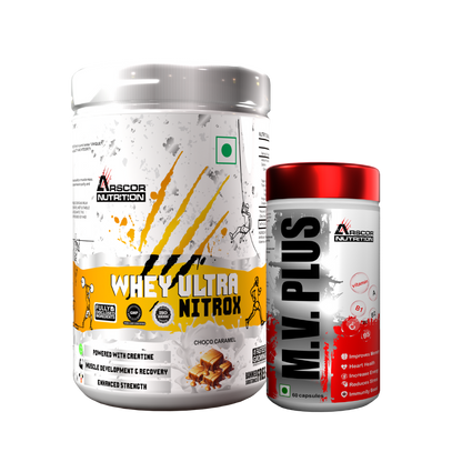 Whey Ultra Nitrox (1kg) Plus Free MV Plus (60caps) – Advanced Whey Protein for Muscle Growth | Advanced Performance Multivitamin for Men & Women