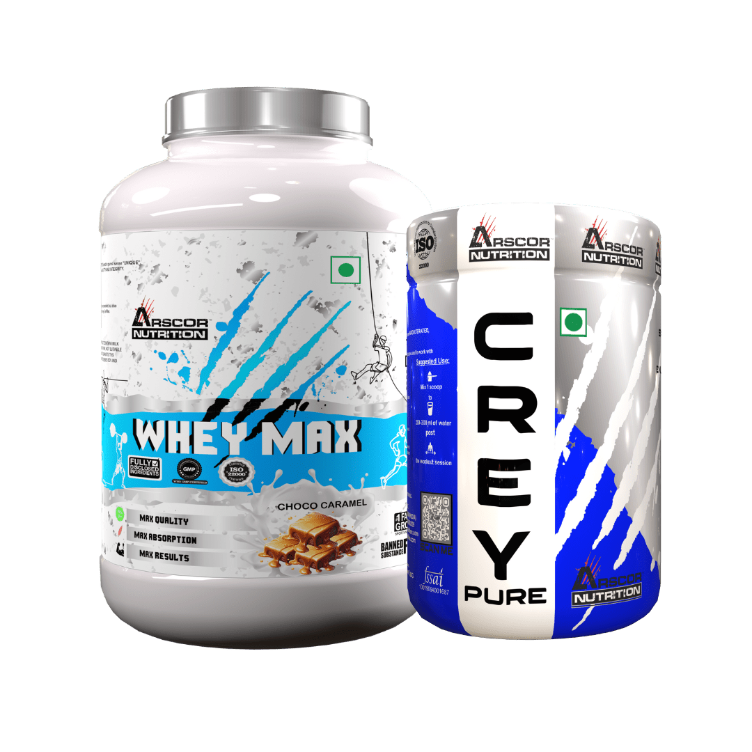 Whey Max (2kg) Plus Free Creypure (150gm) – Premium Whey Protein for Lean Muscle | 100% Pure Creatine Monohydrate Powder - Arscor Nutrition - 