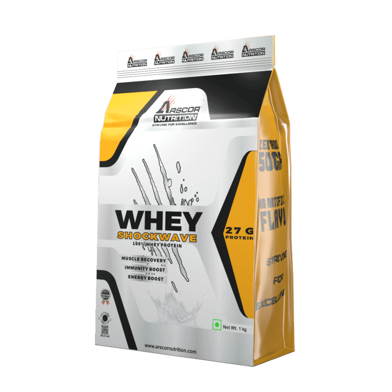 Arscor's Whey Shockwave Protein Powder – 27g Protein with BCAAs & EAAs