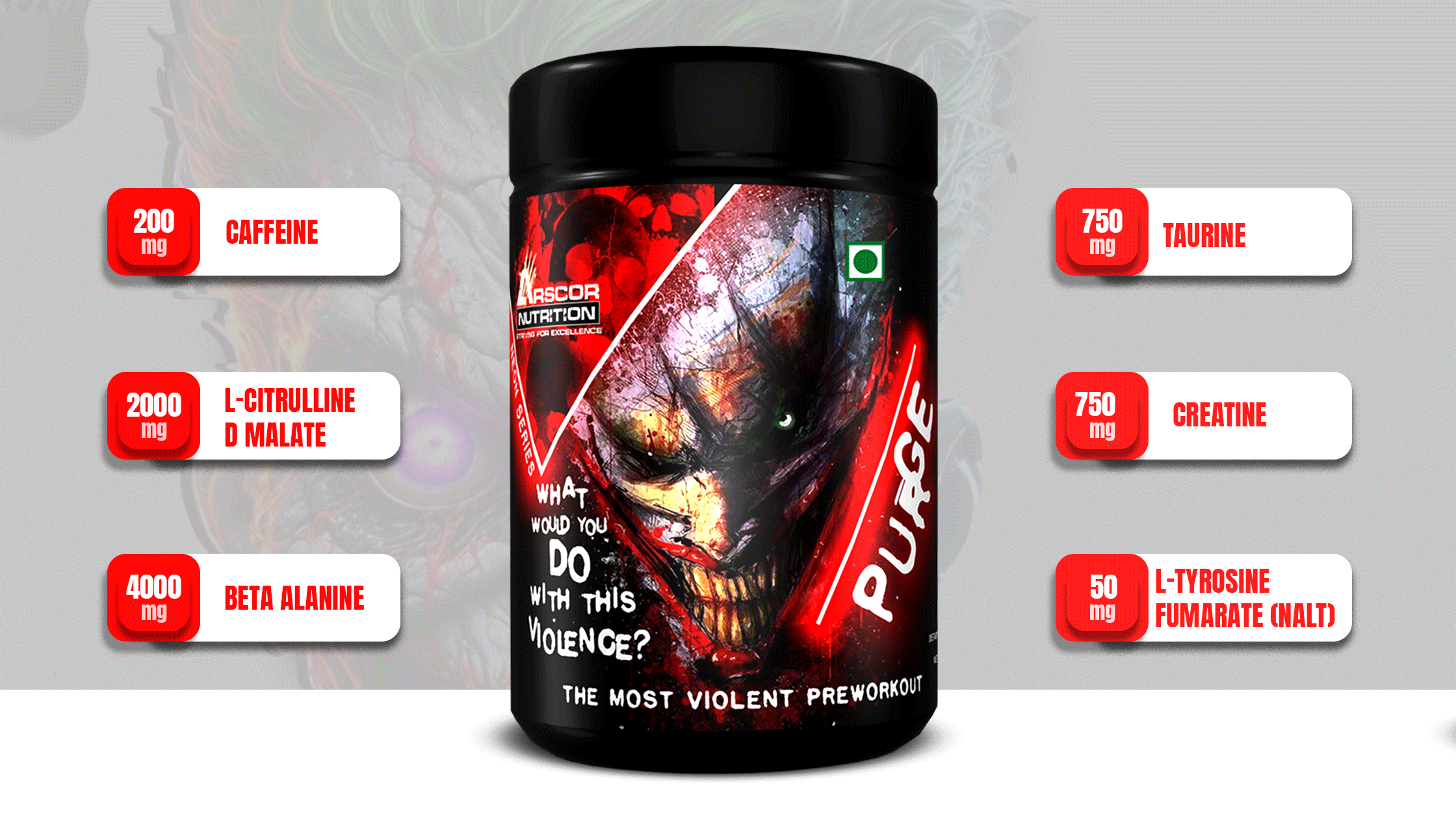 Arscor's Purge Pre workout for men & women